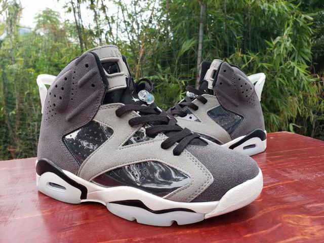 Air Jordan 6 Men's Basketball Shoes Grey White-002 - Click Image to Close